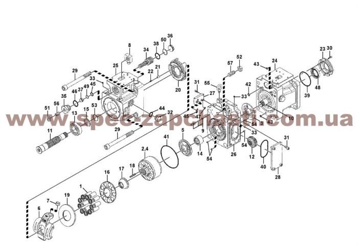 Вал гидронасоса ведущий Kawasaki K7V100 VOE14552726