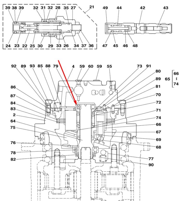 LB00547 Подшипник вала бортового редуктора CASE CX350C