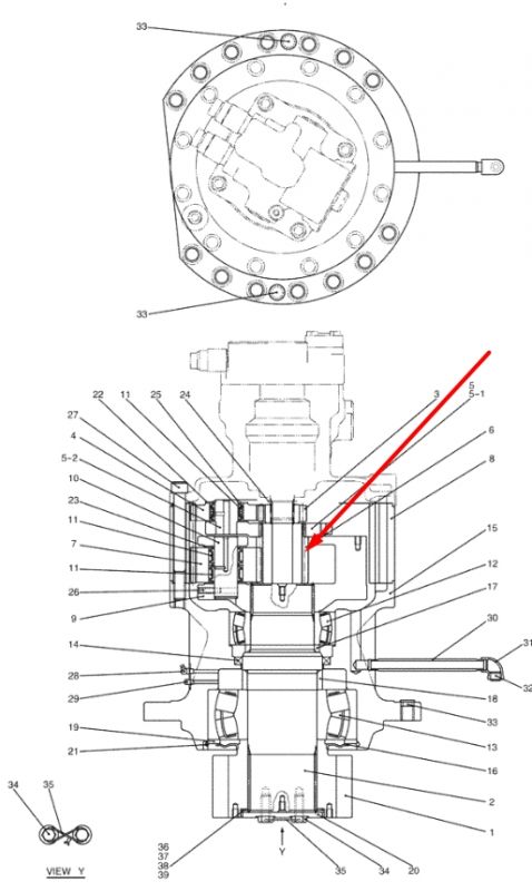 LC32W01017F1 Водило (перша планетарна передача) у зборі Kobelco SK350-8, SK350-9
