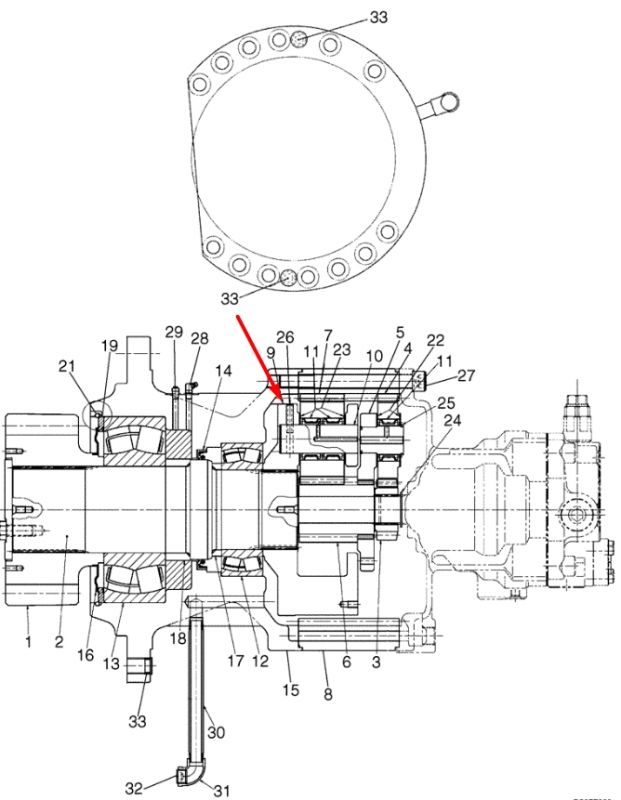 LC32W01023P1 Водило (вторая планетарная передача) в сборе Kobelco SK350-8