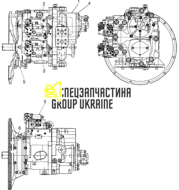 Насос шестеренчатый Kawasaki K5V200 LS10V00018F1 Handok