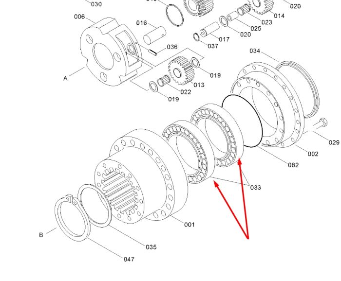 PAC6037 Подшипник бортового редуктора экскаватора Hyundai Robex R360LC, R380LC