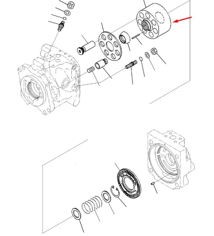 708-1U-13110 Блок цилиндров Komatsu PC600, PC650, PC700