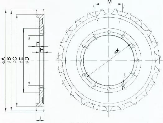 Звездочка приводная JCB JS180/200/210/220/240/260 22 отверстия JRA0113 331/42641