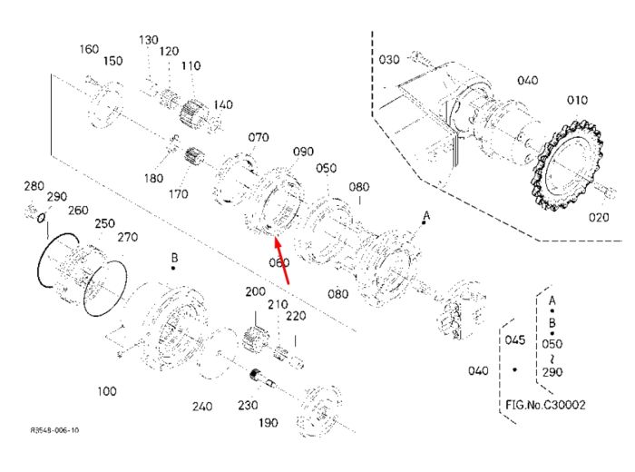 RB401-78030 Подшипник корпуса бортовой KUBOTA U27