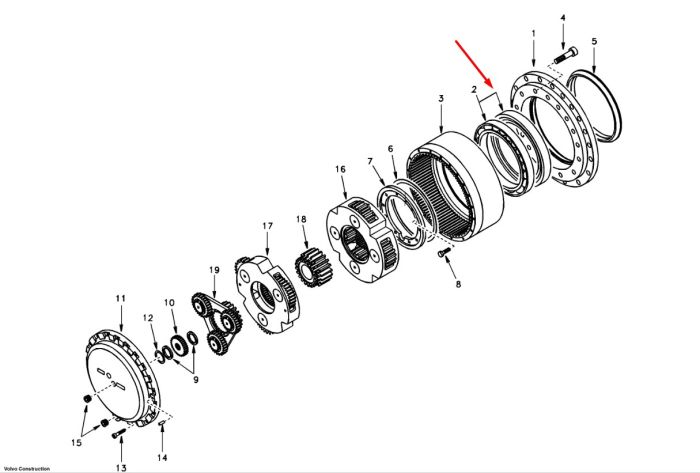 SA1036-00320 Подшипник редуктора хода Volvo EC290, EC360