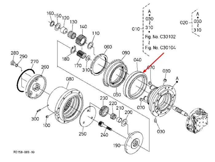 Сальник бортового редуктора RC101-13320 даукон, уплотнение KUBOTA KX71