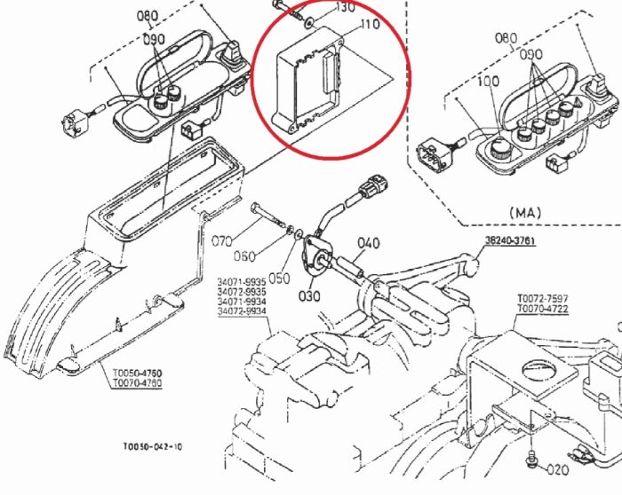 Kubota T0051-32700 Блок управления навеской