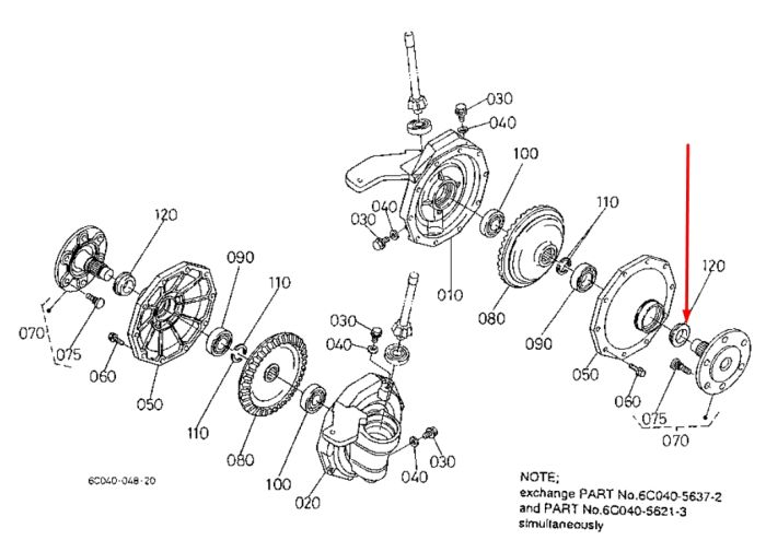 Kubota T0430-57340 Сальник полуоси переднего моста для B1700