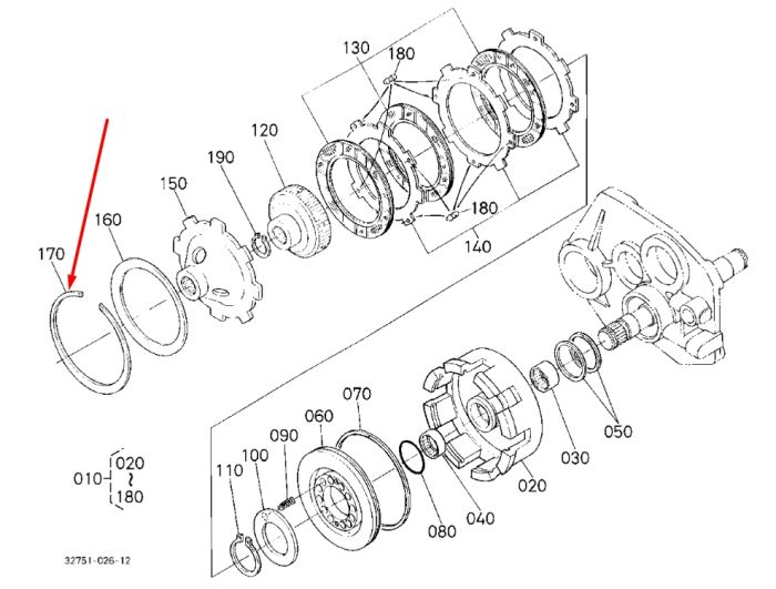 Kubota TD060-61720 Стопорное кольцо для GL220