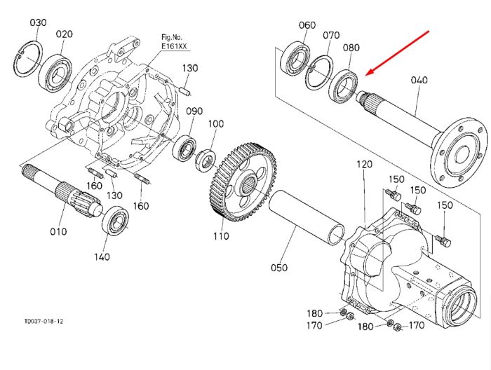 Kubota TD250-27560 Сальник задней полуоси 58*90*16/19 для L4508, L4708, L5018