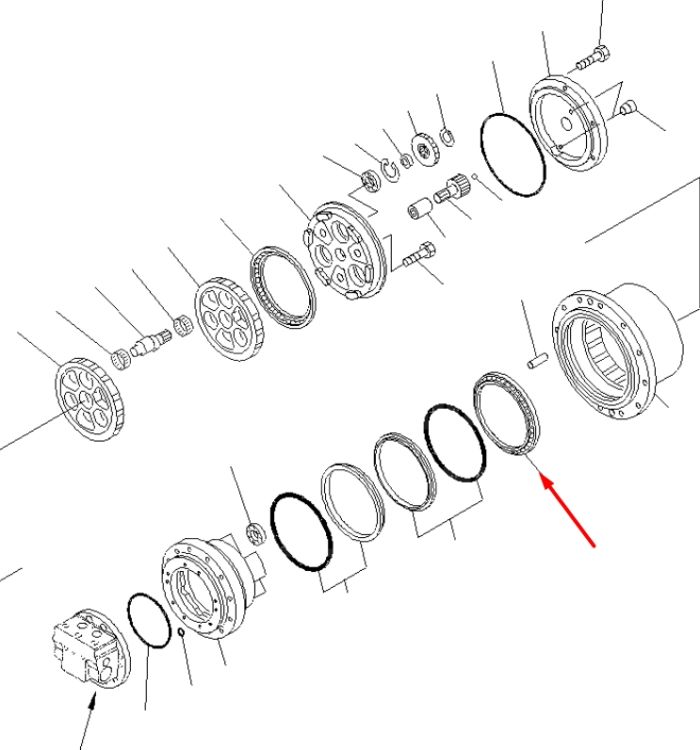 TZ200B1021-01 Подшипник в редуктор хода Komatsu PC100-6, PC120-6, PC130-5K, PC130-7