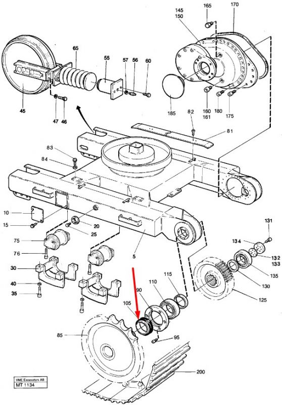 Сальник бортового редуктора 14013313 Volvo EC230 даукон, уплотнение