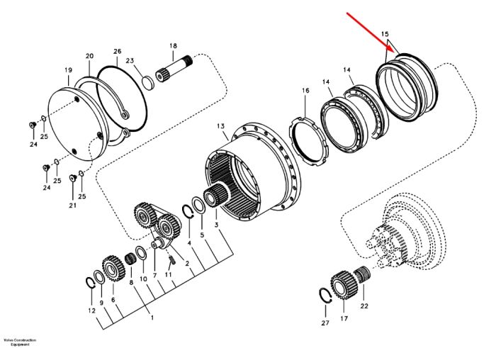 14516543 Сальник, даукон, уплотнение бортового редуктора VOLVO EC80D