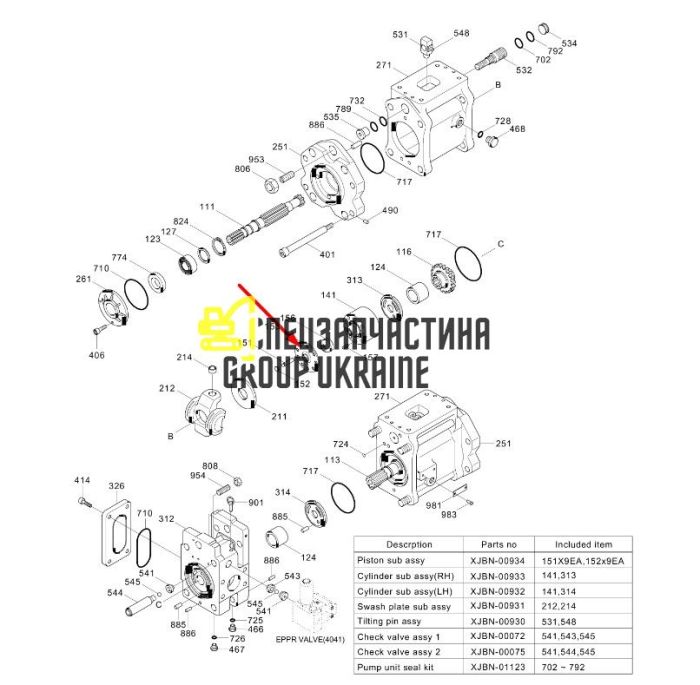 Пластина прижимная Kawasaki K3V XJBN-00082 Handok