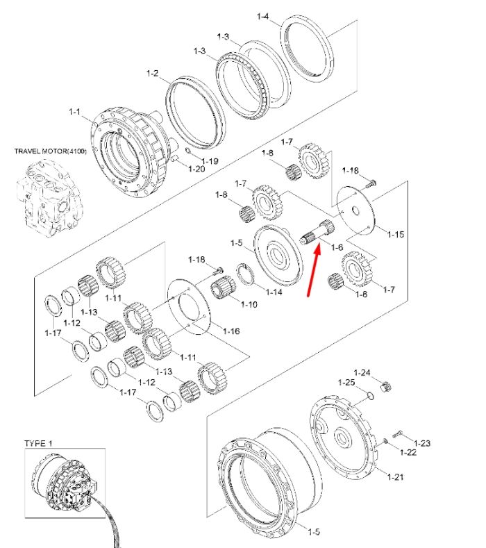 XKAH-00352 Подшипник роликовый Hyundai R140, R160