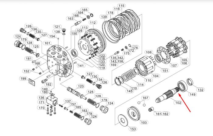 XKAH-00410 Вал гидромотора Hyundai R250LC-7