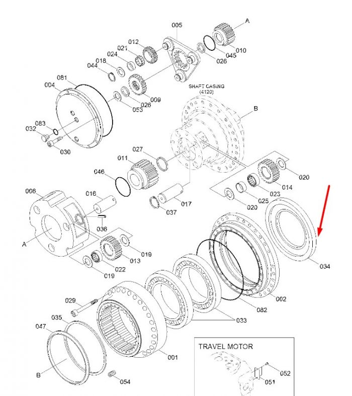Сальник бортового редуктора XKAH-01012 Hyundai R360LC7, R370LC7 даукон, уплотнение