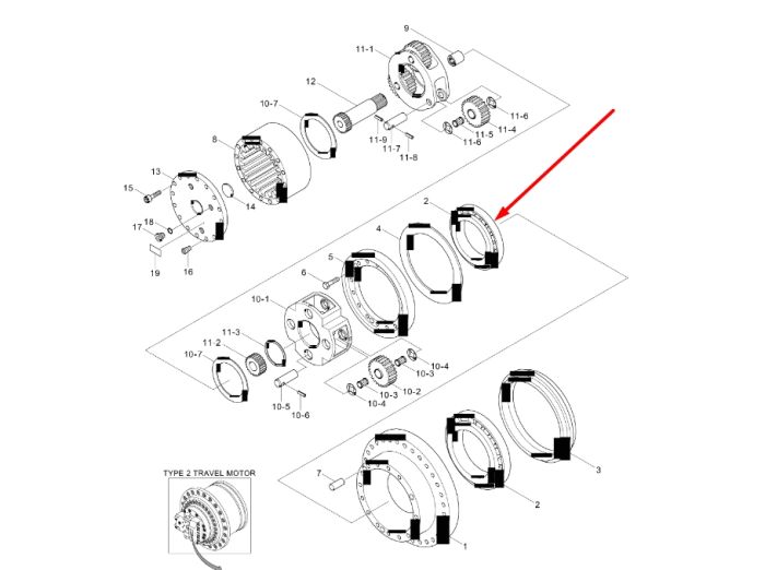 XKAQ-00218 Подшипник редуктора хода Hyundai R210