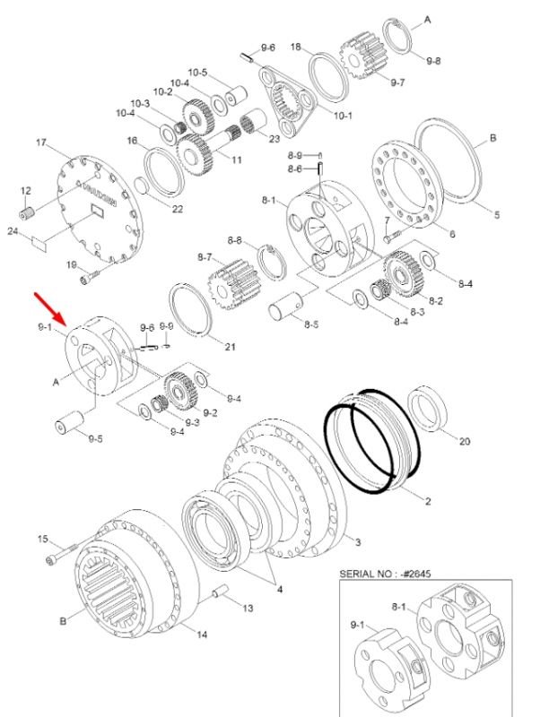 XKAQ-00397 Вторая планетарная передача HYUNDAI R250, R330