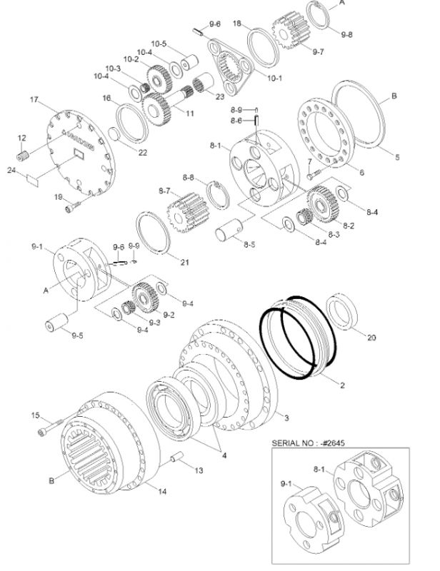 XKAQ-00398 Блок сателлитов в сборе (3-ая ступень) Hyundai R250LC-7, R250LC-9