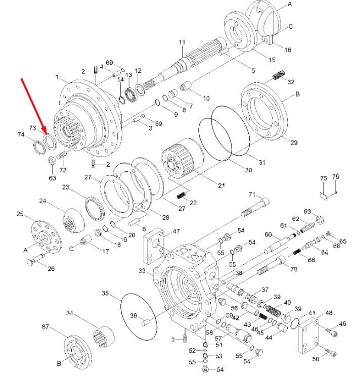XKAY-00274 Сальник гидромотора хода HYUNDAI R250, R290, R320