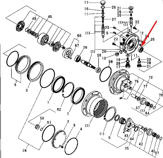 Шариковый подшипник KOMATSU PC30FR YM24101-060044