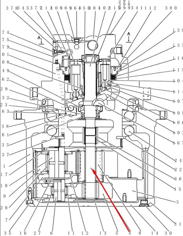 YN15V00037S004 Приводной Вал (малый) Kobelco SK200-8, E215B
