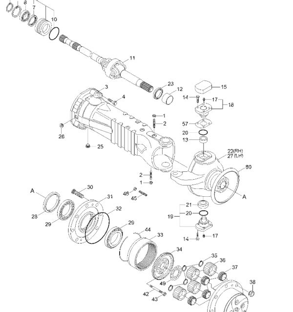 Hyundai ZTAM-00622 Кулак поворотный R140W7, R140W7A