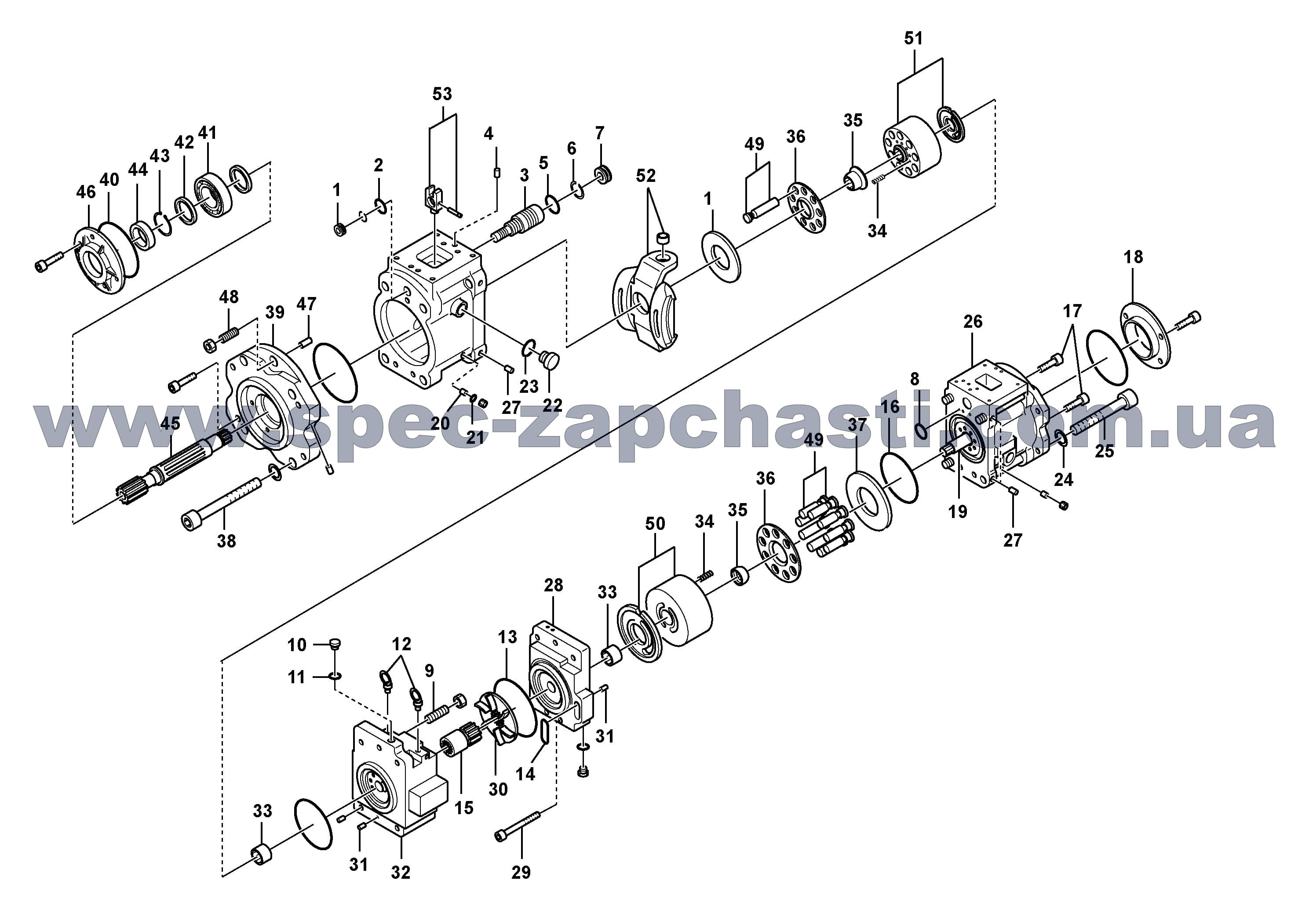 Запчасти гидравлического насоса Kawasaki K3V280