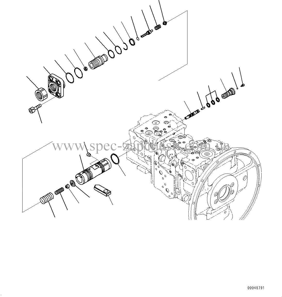 Насос гидравлический в сборе с фланцем Kawasaki K3V112DTK PC200-7 PC200-8 HPV95A 708-2L-00423, 708-2L-00300, 708-2L-00500, 708-2L-00600 PUMP ASS'Y