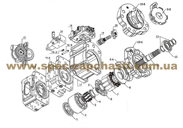 Насос гидравлический в сборе Kawasaki K5V140DTP KSJ2851
