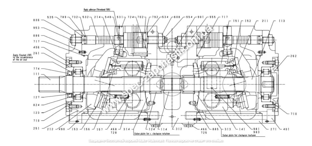РЕМОНТ ГИДРАВЛИЧЕСКОГО НАСОСА Kawasaki K3V K5V