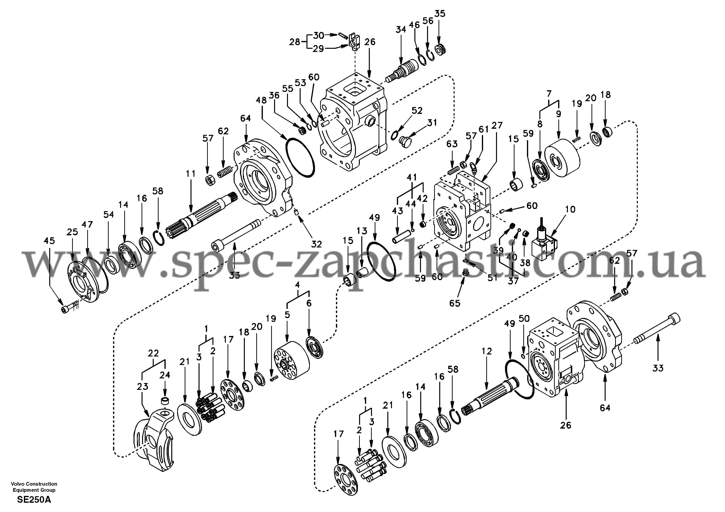 Насос гидравлический в сборе Kawasaki K3V180DT Handok SA7220-00700