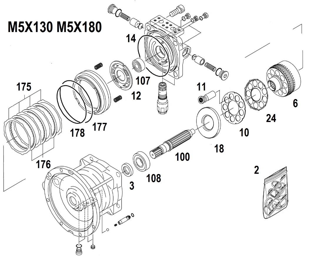 Ремонт, диагностика, наладка гидромотора Kawasaki M5X130