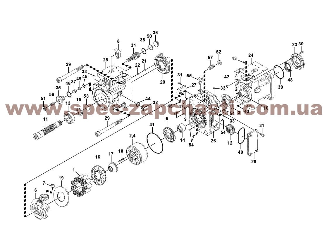 Вал гидронасоса ведущий Kawasaki K7V100 VOE14552726