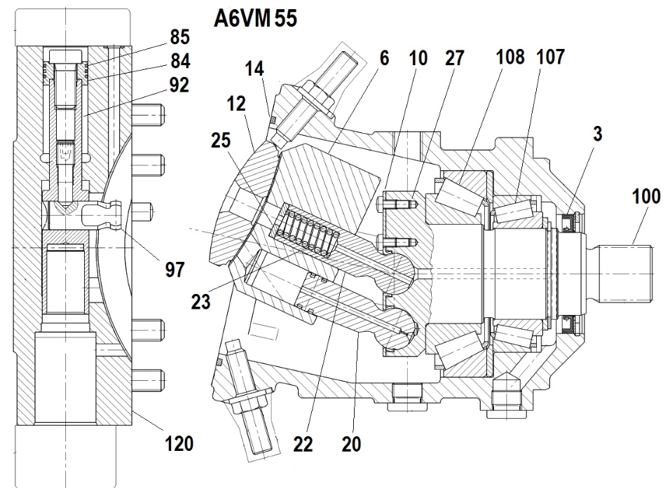 Ремонт, диагностика, наладка гидронасоса Bosch RexRoth A6VM55