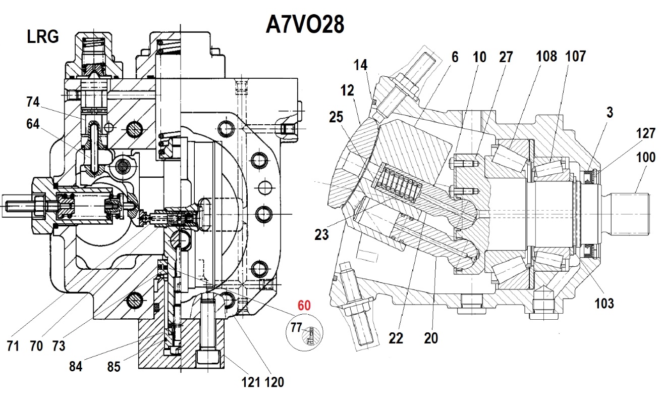 Ремонт, диагностика, наладка гидронасоса Bosch RexRoth A7VO28