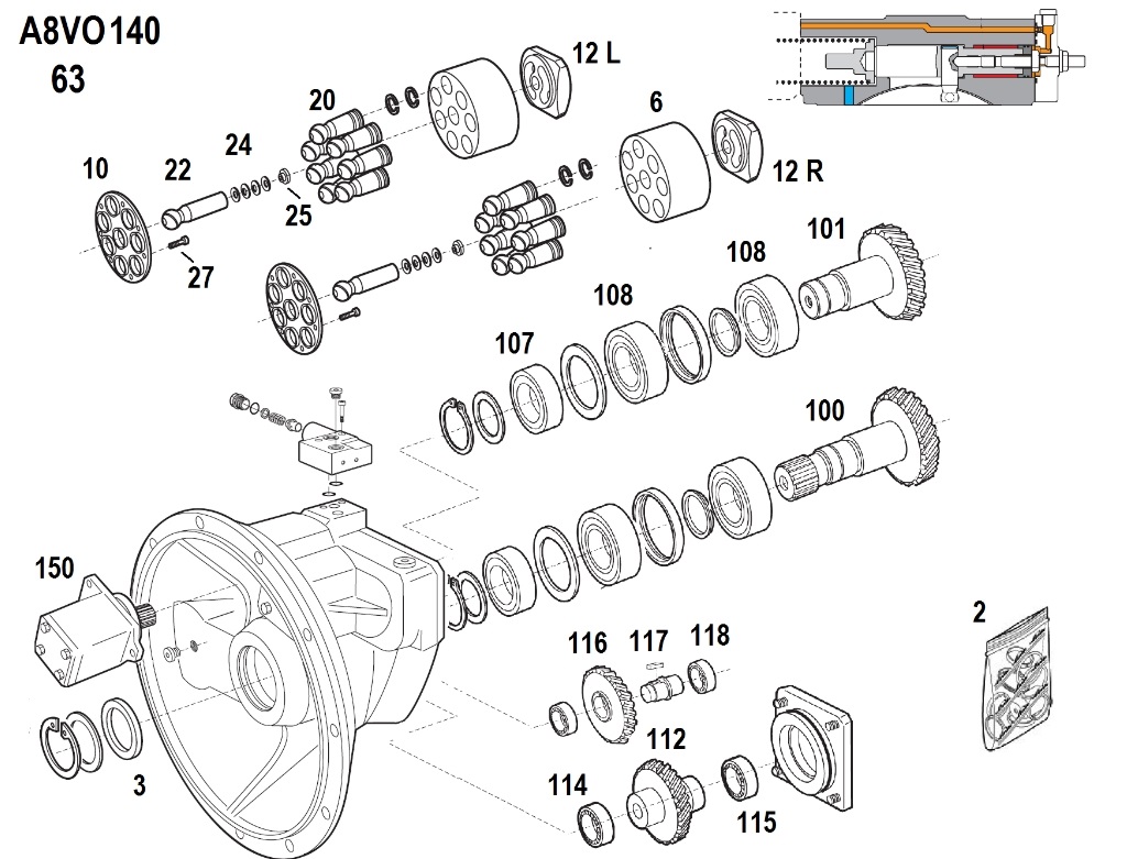Ремонт, диагностика, наладка гидронасоса Bosch RexRoth A8VO140