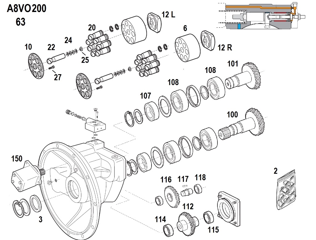 Ремонт, диагностика, наладка гидронасоса Bosch RexRoth A8VO200