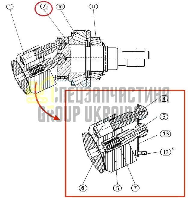 Rexroth R909921496 Вал гидромотора L161, T16 для A6VM80
