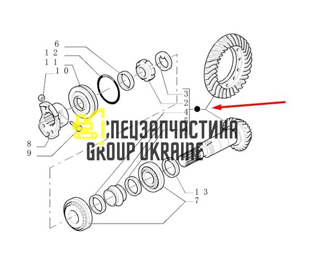 03236510 (065526) Центральный редуктор моста Caterpillar, Carraro Z=13/31