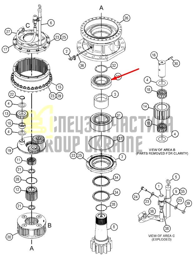 095-1022, 0951022 Сферический роликовый подшипник Cat E200B, E320, E320B, E320C