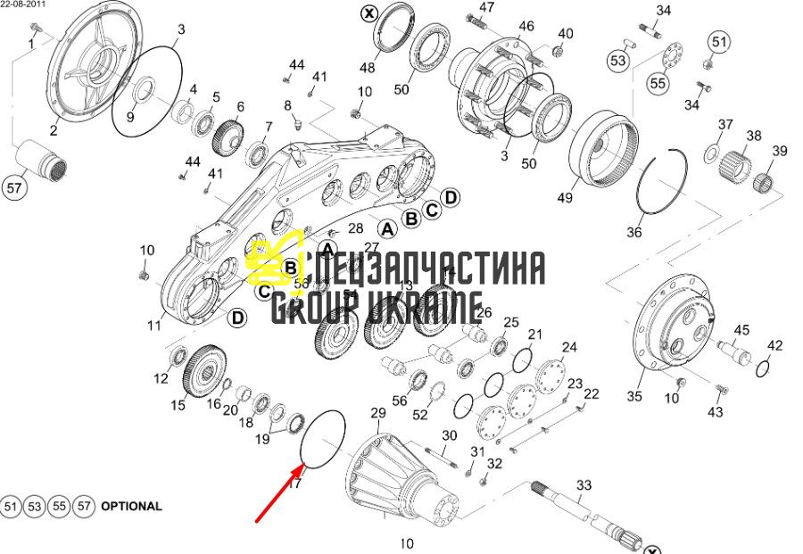 0975144 (001.05.1178, 7615782, Z101715, 76086000) Уплотнительное кольцо Caterpillar TH83