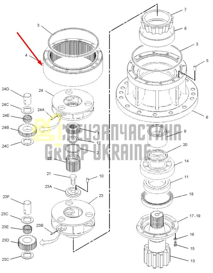 1107203 Зубчатый венец Caterpillar 318