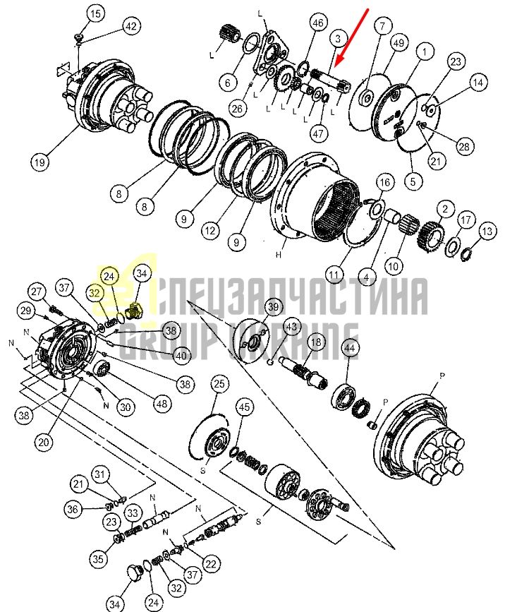 Caterpillar 1405569 Вал бортового редуктора (редуктора ходу) для 302.5