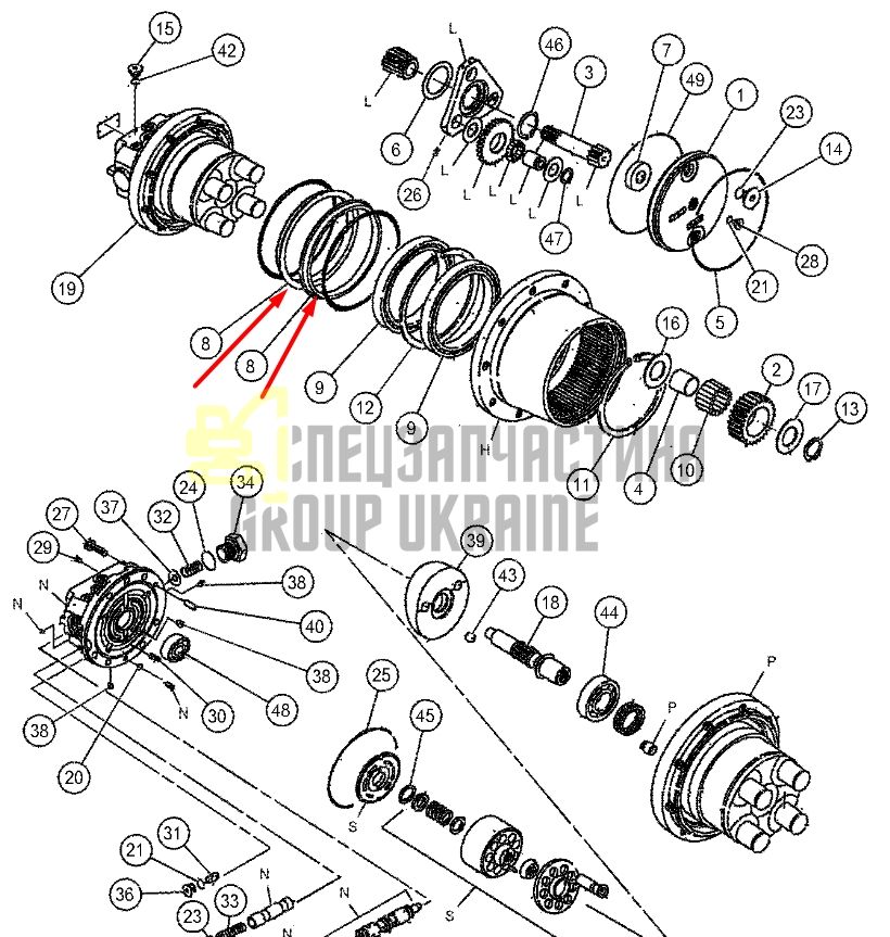 140-5574 Сальник бортового редуктора CAT 302.5 даукон, уплотнение