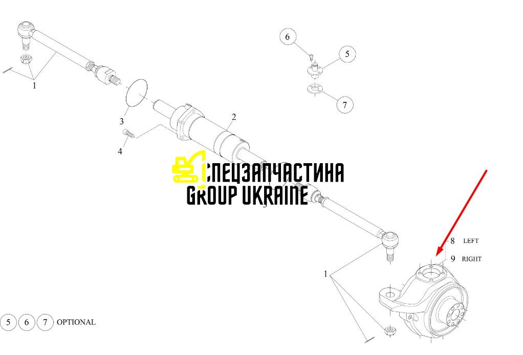 146-2992 Поворотний кулак Caterpillar ТХ82, ТХ83