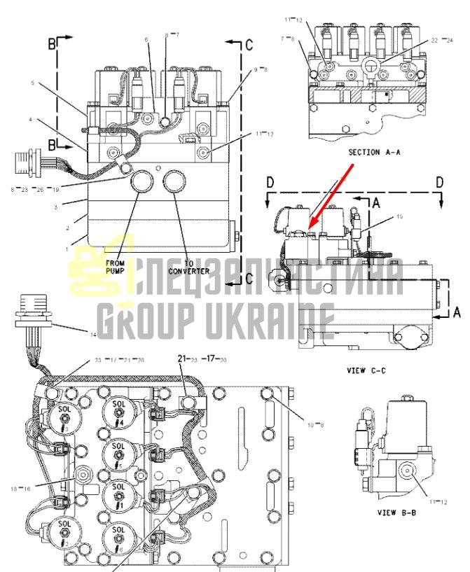 Caterpillar 3E3748 Электромагнитный клапан D10