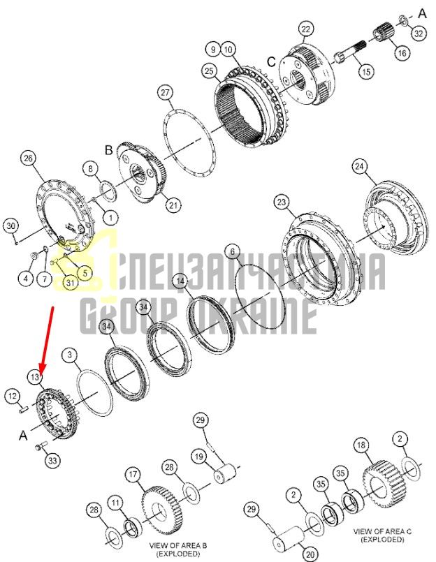 148-4715 Шестерня муфта редуктора CAT 320D